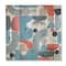 Designart - Retro Shapes With Abstract Suns and Moons II - Modern Print on Natural Pine Wood